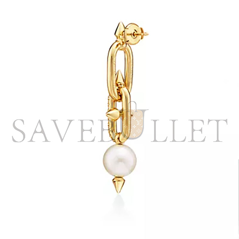 TIFFANY TITAN BY PHARRELL WILLIAMSPEARL EARRINGS IN YELLOW GOLD WITH DIAMONDS 73122198